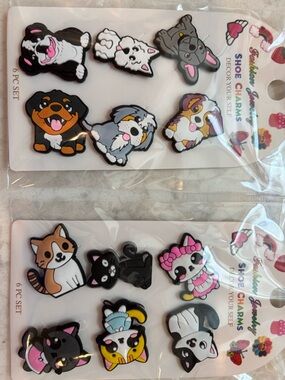Cute Dog & Cat Shoe Charms Set - Assorted Colors